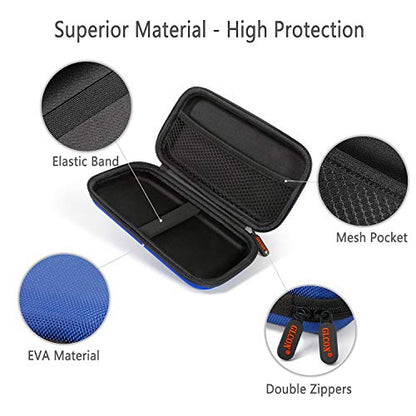Blue Hard EVA Case for WD Seagate Hard Drive, Shockproof Bag - color: Blue