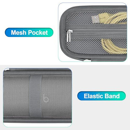 BOVKE Carrying Case Compatible with Beats Pill x Kim Kardashian - Wireless Bluetooth Speaker, Beats Pill Portable Speaker Holder Bag with Extra Mesh Pocket for Charging Cables, Gray+Gray - color: Gray+Gray
