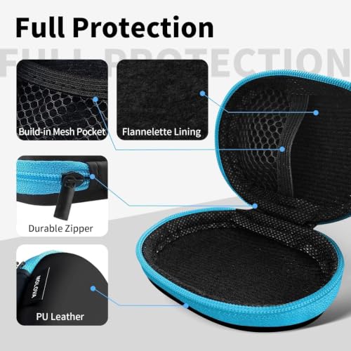 1 Pack Oval Earbud Case, Blue | Portable EVA Carrying Case, For Wired/Wireless Headphones, SD Card Storage, Camera Chip - color: D2-oval blue