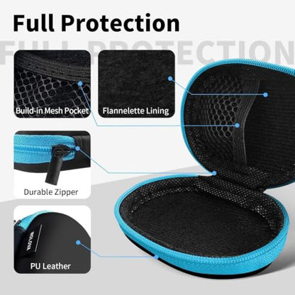 1 Pack Oval Earbud Case, Blue | Portable EVA Carrying Case, For Wired/Wireless Headphones, SD Card Storage, Camera Chip - color: D2-oval blue