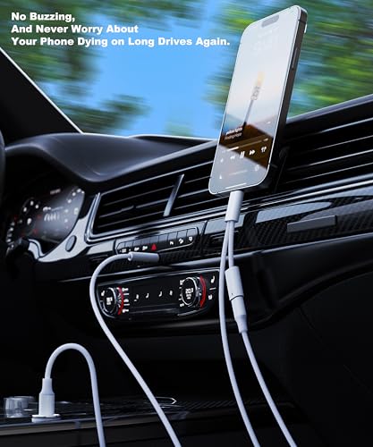 Aux to USB C, 2-in-1 USB-C to Aux 코드, 삼성 갤럭시, 아이폰 에어/17/16/15, 자동차 USB 타입-C - 3.5mm 수 오디오 케이블 통화 및 충전 지원 차량 스테레오, 스피커, 헤드폰 - style: 충전용 USB-C 포트