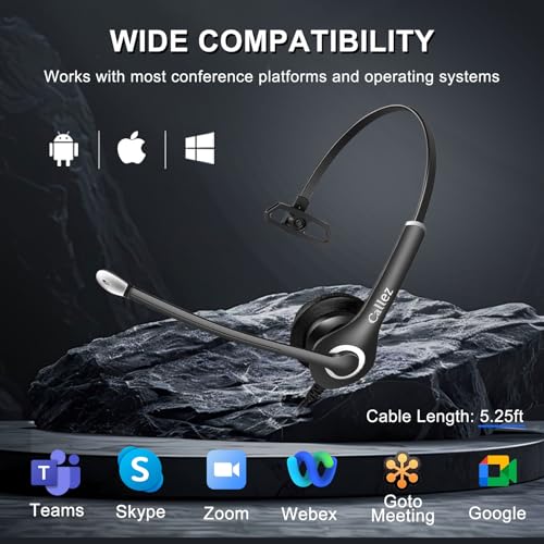 Callez Wired Computer Headset 3.5mm/USB-C Headset with Mic Noise Cancelling