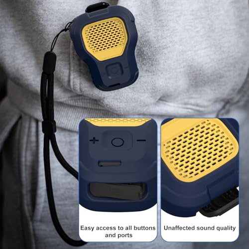 CYBERGUYS Silicone Case for DEWALT Wearable Bluetooth Speaker, Navy | Durable Shock-Proof Non-Slip Protective Cover for DEWALT Mini Speaker w/Lanyard, Small Lightweight & Easy-to-Install Sleeve - color: Dark Blue