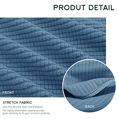 Hokway Stretch Couch Cushion Slipcovers Reversible Cushion Replacement Slipcovers Sofa Cushion Covers(Blue, 2 Pieces) - color: Blue, size: Small (2 Pieces)
