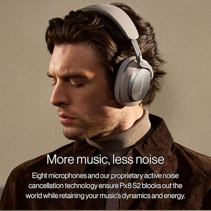 Bowers & Wilkins Px8 S2 Wireless Over-Ear Headphones, Pearl Blue, Bluetooth Headphones with Active Noise Cancelling, Hi-Res Audio, 30 Hours of Playtime, USB-C 15-Min Quick Charging - color: Pearl Blue
