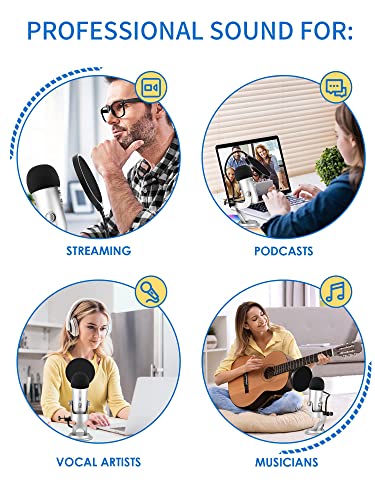 Yeti Microphone Pop Filter with Foam Windscreen [Custom Built for Blue Yeti Mic] 5.8 inch Diam 2 Layers high Density Pop Filter for Mic Cover Yeti Pop Screen (Cover Foam 1Pcs,Pop Filter 1Pcs) | 5.8in 2-Layer High Density Pop Filter & Foam Windscreen, Cust