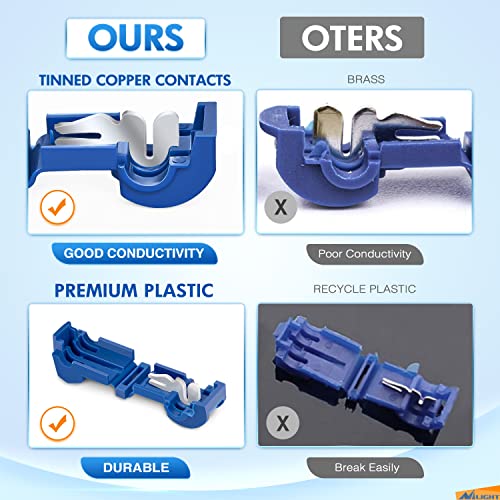 Nilight 360PCS T-Tap Wire Connectors Self-Stripping Quick Splice Terminals | Electrical Insulated Solderless for 22-18AWG 18-14AWG 12-20AWG Wires for Automotive Wiring Projects - size: 360Pcs 22-10AWG