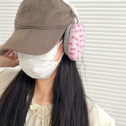 Case Compatible with AirPods Max Headphones, Soft TPU Cute Pink Pattern Anti-Scratch Protective Ear Cup Covers Headphone Cases for Woman Kids - color: Pink
