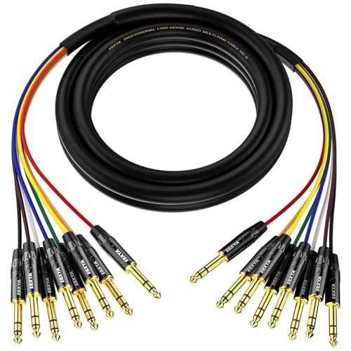 EBXYA 8-Channel 1/4 Inch TRS to TRS Snake Cables,Recording Snake Cable | 6.35mm Male Jack Stereo Audio Balanced Line for Keyboard, Amplifier, Speaker, Mixer,10 Feet 1 Pack - size: 8-Channel 10 Feet, style: TRS to TRS