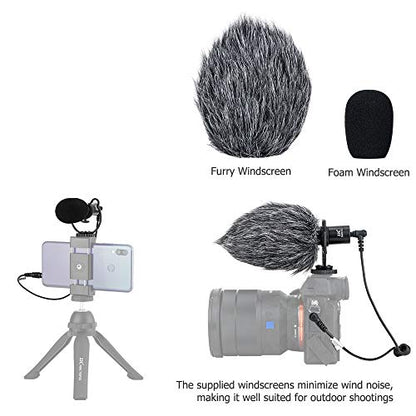 JJC Camera Shotgun Microphone Mic for Canon EOS R RP R5 R6 R7 R10 R50 R100 | for Sony ZV-1 II ZV1 ZV-1F ZV1F A6700 A6400 A6300, Nikon Z50 II Zf Z30 Z6 Z7 II, Fuji X-T5 X-T4 X-S20 and More Cameras