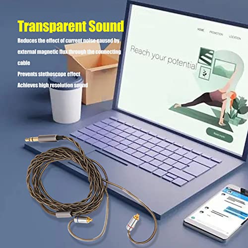 Earphone Upgraded Cable Replacement, MMCX to 3.5mm Silver Plated Copper Core Headphone Cable, for IE300 IE600 IE900 SE215 SE846