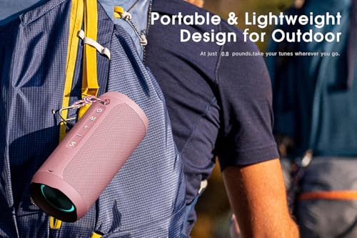 EDUPLINK Bluetooth Speaker IPX7 Waterproof Wireless, Pink - color: Pink Waterproof Speaker
