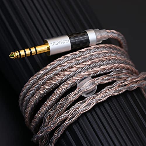 Linsoul Tripowin Jelly 16-Core Hybrid Mixed Conductor IEM Upgrade Cable | 21 Wires Per Core, OCC+Alloy Copper Graphene+OCC Mixed, Braided Wire for Audiophile Musician, 4.4mm, Recessed 2pin - size: 2-Pin 0.78mm, style: 4.4mm