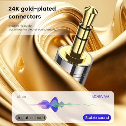 MOSWAG 3.5mm Male to 1/4'' Female Stereo Headphone Adapter, 3.5mm(1/8'') Plug Male to 6.35mm (1/4'') Jack Female Stereo Adapter for amplifiers, Mixing Console, Home Theater Devices, Electric Guitar - size: 2 Pack