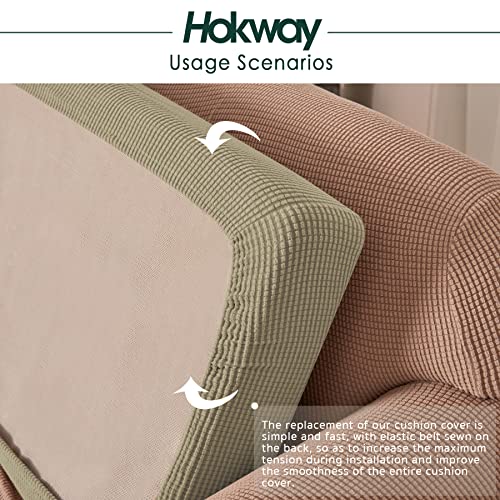 Hokway Stretch Couch Cushion Slipcovers Reversible Cushion Replacement Slipcovers Sofa Cushion Covers(Camel New, 2 Pieces) - color: Camel New, size: Small (2 Pieces)