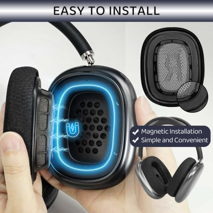 GEVO Upgraded Ear Cushions Replacement Earpads for AirPods Max 1 & 2 Headphones, Cooling Gel Ear Pads Ear Covers Cups with Memory Foam and Magnet for AirPods Max 1 & 2 (Cooling Black) - color: Cooling Black