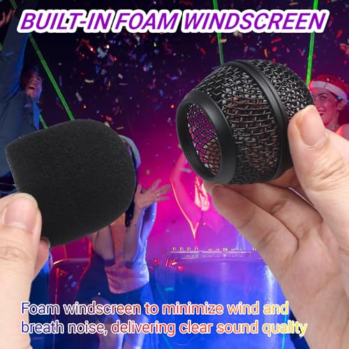 Black Microphone Ball Head, 4PCS | Replacement Steel Mesh Grille Heads, Inner Foam Included, Compatible with SM58 SM58S SM58LC, Compatible with BETA58 BETA58A - color: black