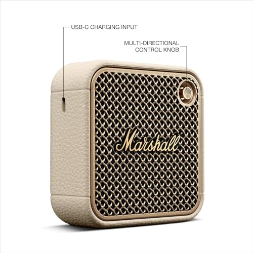 Marshall Willen II Portable Bluetooth Speaker - Rugged Waterproof/Dust-Proof Design | Loud Stereo Sound, Deep Bass | Compact and Wireless for Travel and Outdoors - Cream - color: Cream