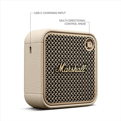 Marshall Willen II Portable Bluetooth Speaker - Rugged Waterproof/Dust-Proof Design | Loud Stereo Sound, Deep Bass | Compact and Wireless for Travel and Outdoors - Cream - color: Cream