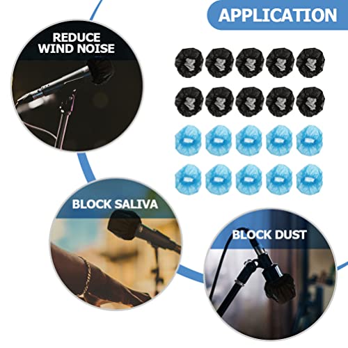 Vaguelly 200pcs Disposable Non-woven Microphone Covers Ktv Mic Protector for Handheld Mics Easy to Install and Safe for Events and