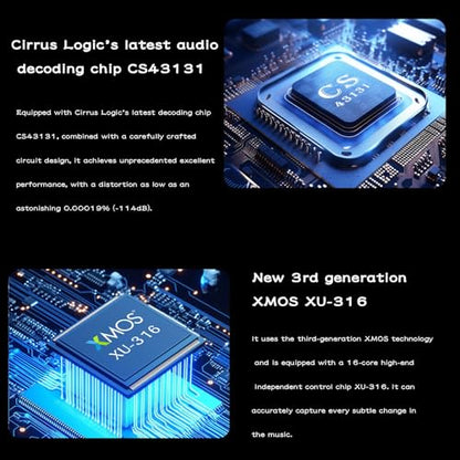 SMSL DS200 USB DAC Headphone Amplifier CS43131 Bluetooth 5.1 | MQA MQA-CD Audio Decoder 4.4mm / 3.5mm Headphone Output USB/Optical/Coaxial Input XMOS XU-316 Mood Light for PC/Home Audio