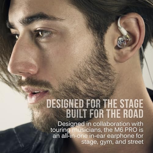 MEE audio M6 PRO 2nd Generation Universal-Fit Noise-Isolating Musicians’ in-Ear Monitors with Detachable Cables (Clear) - color: Clear, style: In-Ear Monitors