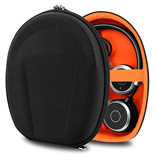 Geekria Shield Headphones Case for Lay Flat On-Ear Headphones, Replacement Hard Shell Travel Carrying Bag with Cable Storage, Compatible with Mpow HC6, Skullcandy Riff 2 Headsets (Black)