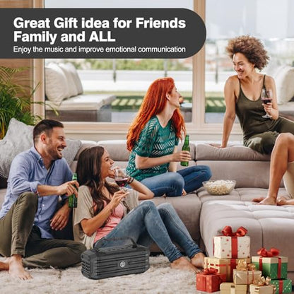 TOMPROAD Bluetooth Speaker 120W Peak 80W Portable Wireless Hi-Fi Loud Outdoor IPX6 Waterproof Big Party Speakers with Deep Bass, TWS Pairing, DSP Sound Boombox for Home Camping Beach - color: Black