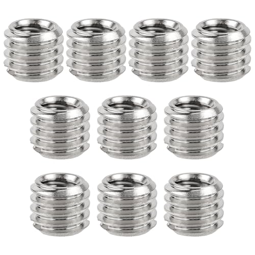 10pcs 1/4 Inch to 3/8 Inch Screw Adapter Tripod, Microphone Stand Adapter Tripod Thread Adapter Mic Stand Adapter Camera Mount Adapter Screw Converter for Camera Equipment