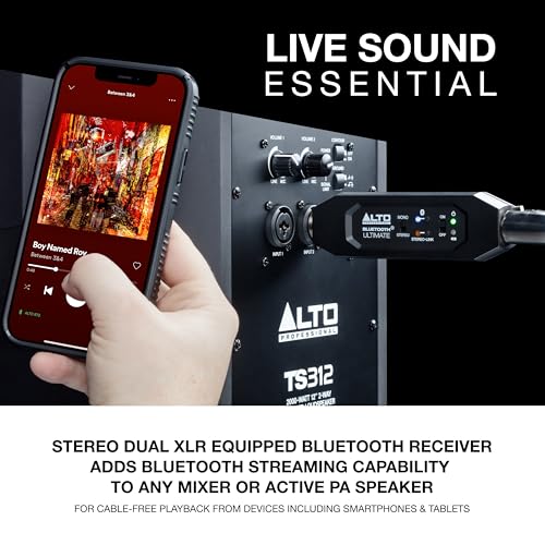Alto BTULTIMATE Stereo Bluetooth Receiver | Rechargeable XLR Receiver for Mixing Desks, Audio Mixer Setups, and Active PA Systems - style: Bluetooth Ultimate