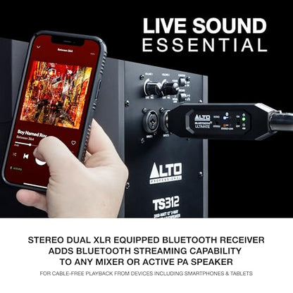 Alto BTULTIMATE Stereo Bluetooth Receiver | Rechargeable XLR Receiver for Mixing Desks, Audio Mixer Setups, and Active PA Systems - style: Bluetooth Ultimate