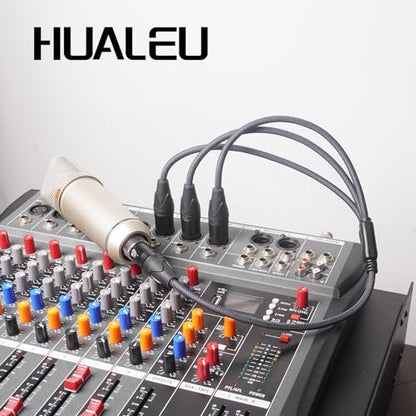 3-Pin XLR Female to 3 Male Y Splitter Cable,3 Way XLR Splitter Cable Balance 1 Female to 3 Male Audio Cable for Mixer Microphone- 2Feet - size: 2Feet, style: XLR 1 F To 3 M