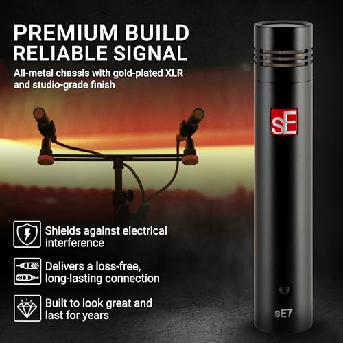 SE ELECTRONICS - sE7 Small Diaphragm Cardioid Condenser Microphone with Clip, Factory Matched Pair | Factory Matched Pair - color: sE7 (Matched Pair)
