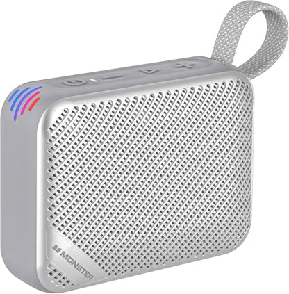 Monster S360 Portable Bluetooth Speaker, IPX7 Waterproof, Bluetooth 6.0, 20H Playtime, Powerful Stereo Sound, Support TF Card, Clear Hands-Free Calling Speaker for Home, Outdoors and Travel, Gray