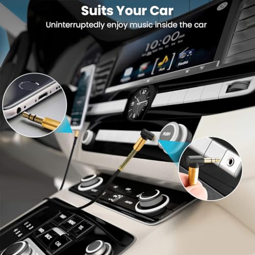 Aux Cord 6.6ft/2M, Right Angle Gold Plated 3.5mm Audio Cable, Hi-Fi Sound Male to Male Aux Cable Home Car Stereo Audio Jack Cables Auxiliary Cord Compatible with Headphone MP3 iPhone iPad Tablet - size: 2M
