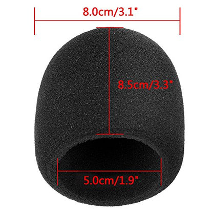 Mudder Foam Windscreen for Blue USB Microphone - 50mm Mic Pop Filter, Universal Mic Cover, Large Foam Windscreen Noise Reduction Sponge Sleeve for Podcasting Streaming Studio Black