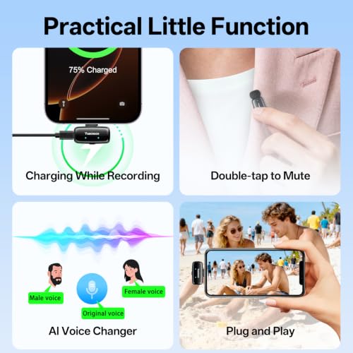2 Sets Mini Wireless Microphone for iPhone ipad Android - color: 2 Sets(4TX+1 C RX+2 Lightning RX+2 Charging Case)