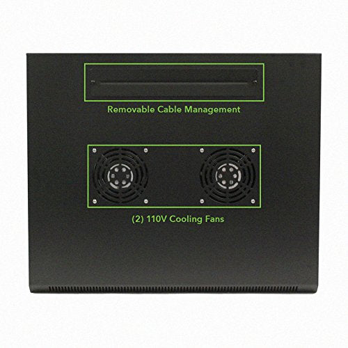 NavePoint 15U Wall Mount Audio Video A/V Rack Cabinet Glass Door Lock Casters and Shelves