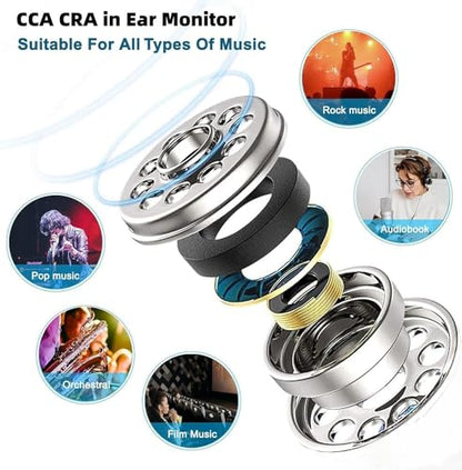 2M Long Recessed 2Pin IEM Cable in Ear Monitor Replacement Earphone Cable and CCA CRA in Ear Monitors Headphones with Microphone