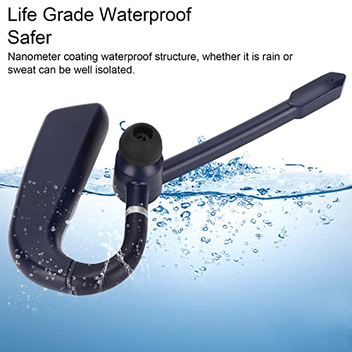PUSOKEI Single Ear Bluetooth Earpiece, 270° Rotatable Handsfree Headset with Mic for Business Office Driving,Wear it Left or Right No Delay