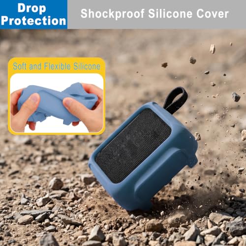 Silicone Case Cover for JBL Go 5 Portable Speaker (Pink Blue) | Travel Carrying Protective Pouch with Attach Straps for Bike Golf Cart Scooter - color: Pink Blue
