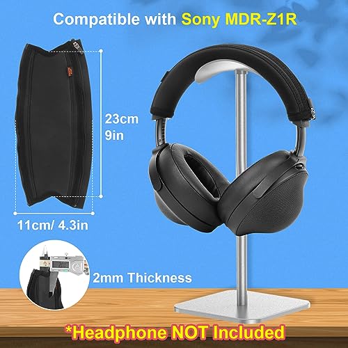 MDRZ1R Protective Headband Cover Compatible with Sony MDR-Z1R Headphone Thicker Sports Fabric Replacement Headband Cushion Pad Cover Black