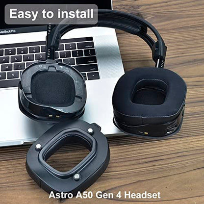Defean Earpads for Astro A50 Gen4 / A50 Gen5 / A50X (Cooling Gel) | Ear pads and Microphone Foam, Upgrade High-Density Noise Cancelling Foam, Ear Cushions Added Thickness - color: Cooling Gel