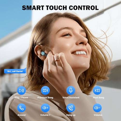 HTC Wireless Headphones Bluetooth 5.1 Sports Earbuds with Microphone - Compatible with iPhone, Xiaomi, Sony, Samsung - Black - color: Black