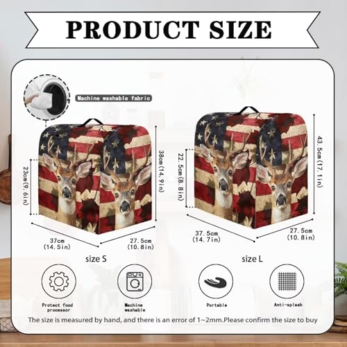 Stand Mixer Dust Cover, Portable Stand Mixer Dust Cover with Adjustable Drawstring Waterproof Blender Protective Cover Stand Mixer Dust Cover American Flag Deer - color: American Flag Deer, size: S