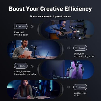 MAONO USB XLR Dynamic Microphone Studio Headphone Bundle,for Studio Recording Streaming Content Creation(PD00XT+MH601+XLR-180)