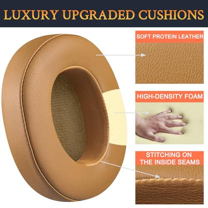 SOULWIT Replacement Earpads for Skullcandy Hesh 3/ANC/Evo & Crusher Wireless/540/ANC/Evo & Venue ANC Over-Ear Headphones, Ear Pads Cushions with Protein Leather, Noise Isolation Foam - Brown - color: Brown