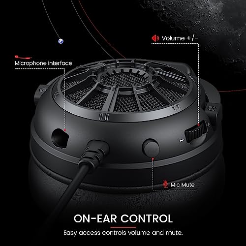 EKSA Wired Gaming Headset for PS5, PC, Xbox Series X|S,Xbox One, PS4, Switch - Game Headset with Mic, 3.5mm Gaming Headphones with Detachable Noise Canceling Microphone with 50mm Drivers