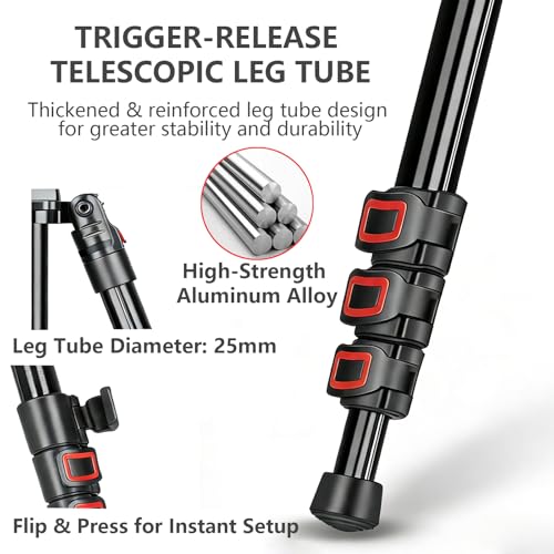 FreeSea MT-339 72" Camera Tripod with Detachable Monopod | 360° Ball Head & Quick Release Plate, Aluminum Alloy, 15KG Load Capacity, for DSLR & Video Camera, with Storage Bag