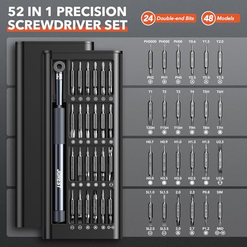 JOREST 52-IN-1 Precision Screwdriver Set, Mini Repair Tool Kit with Torx for Macbook, Computer, Laptop, iPhone, PS5, Xbox, Switch, Glasses, Watch, Ring Doorbell, Electronic, Small Gift Gadget for Men - style: 50-in-1 CRV